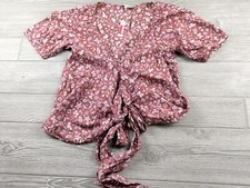 Madewell Womens Multicolor Print V-Neck Tie Front Blouse Top Size XS New NWT Ne