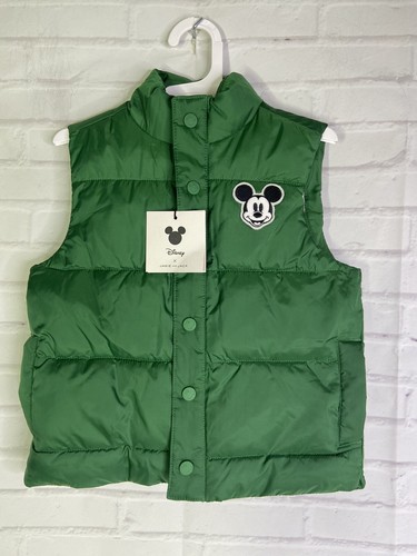 Janie and Jack x Disney Mickey Mouse Green Toddler Snap Puffer Vest Size 3 to 4 - 第 1/10 張圖片