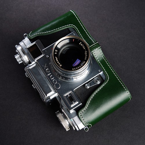 Funda protectora hecha a mano de cuero genuino con media cámara para ZEISS IKON CONTAX iiiA IIA - Imagen 10 de 17