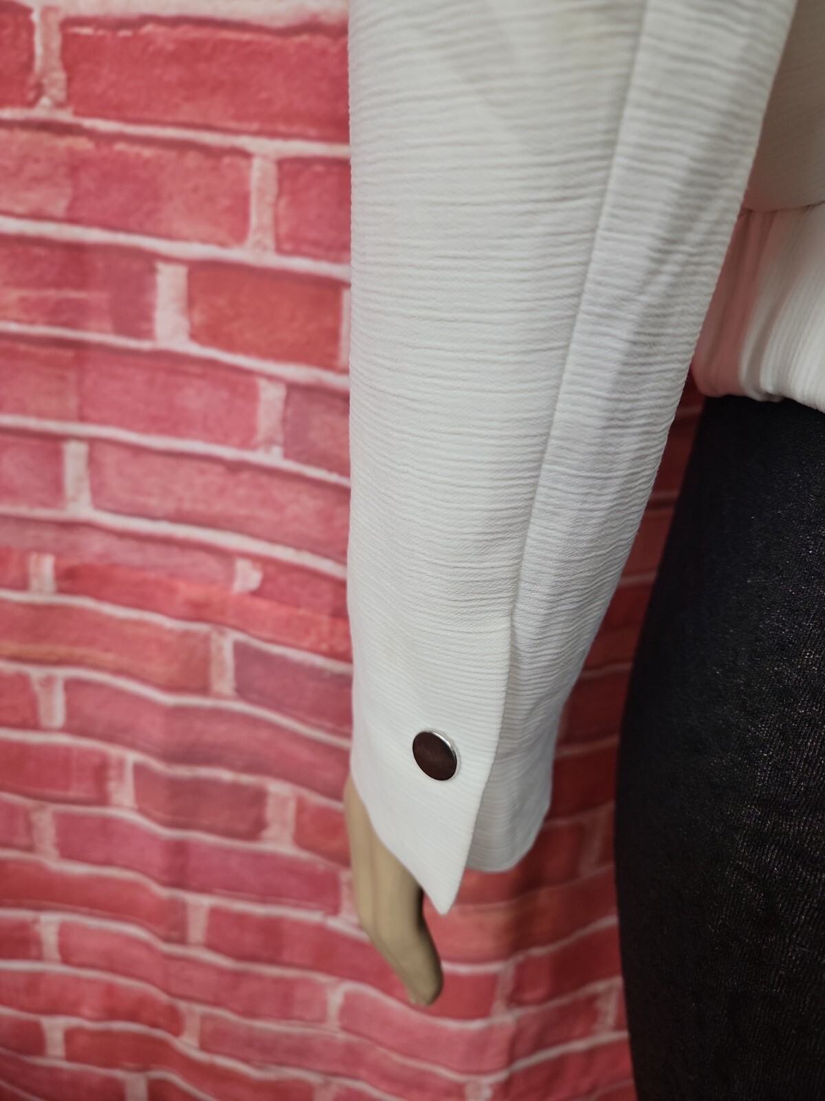 Zara Basic Collection Snap Button Ivory Texture W… - image 4