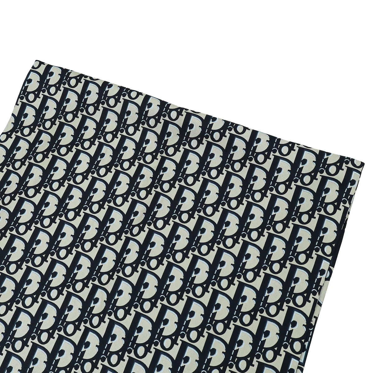 CHRISTIAN DIOR haut étole écharpe oblique bleu marine en soie rectangle 70 x 200 CM