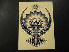 SHEPARD FAIREY Obey Giant LOTUS ORNAMENT blk STICKER art from poster 119