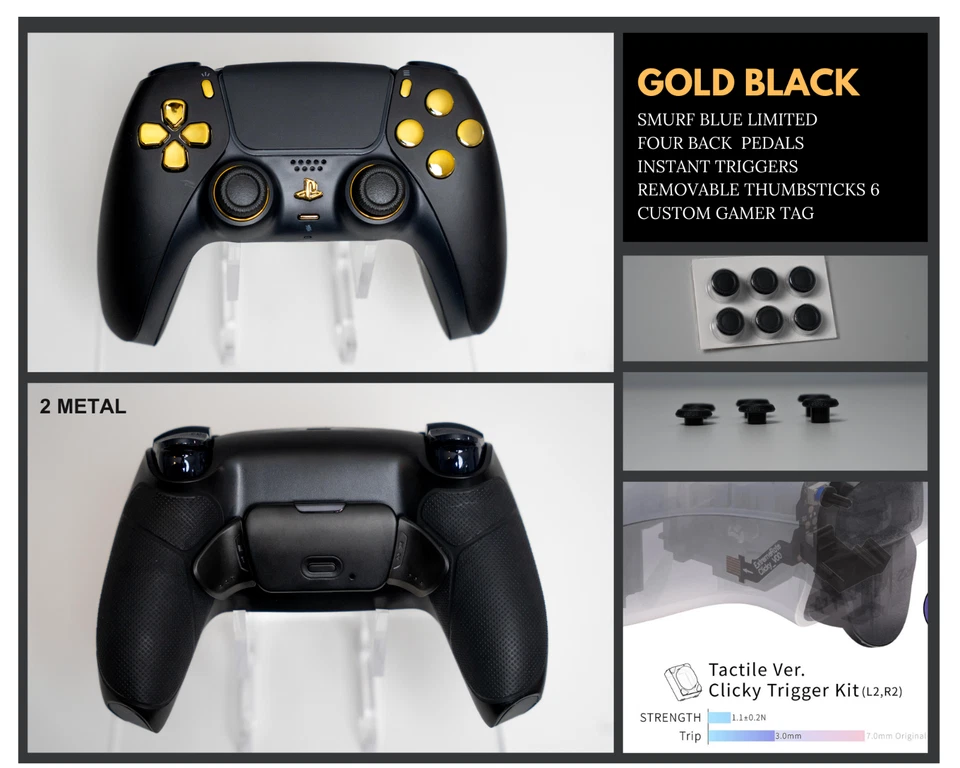 Sony PlayStation 5 PS5 DualSense Wireless Custom 4 Paddle Remap Pro Rubber Grip - Image 3 of 4