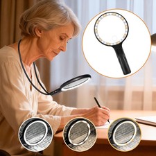 Hands Free Magnifying Glass with Light for Close Work, Neck Wear Magnifier fo...