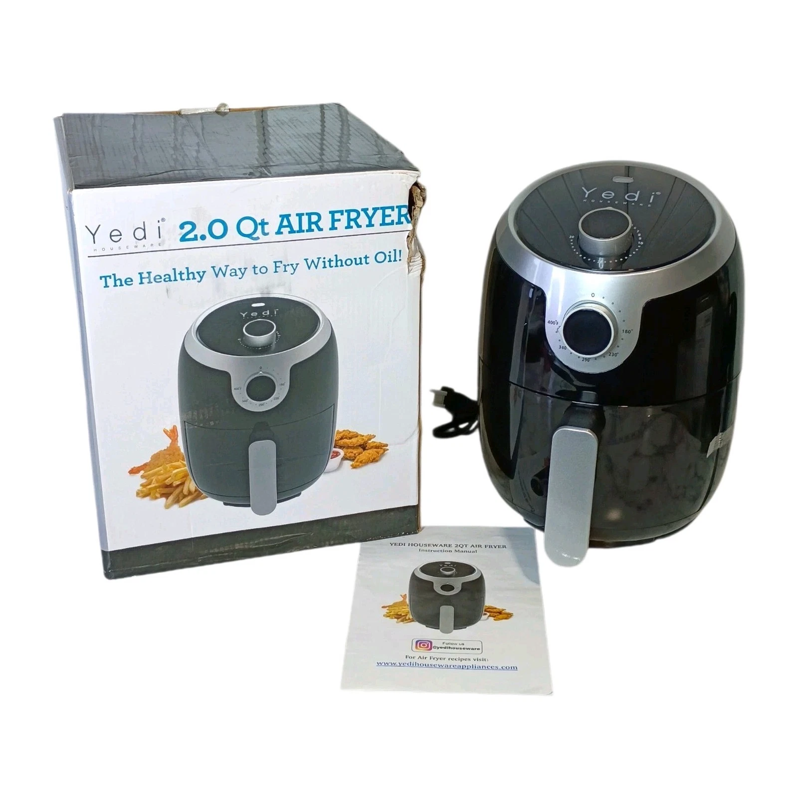 Yedi Houseware 2QT Compact Air Fryer GV030 Black 1000W Oil-Free NEW Damaged Box
Opens in a new windo