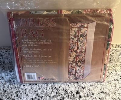 Whitmor Closet Storage Dress Bag Park Rose Floral Holds 10-14 Garments 54  Long