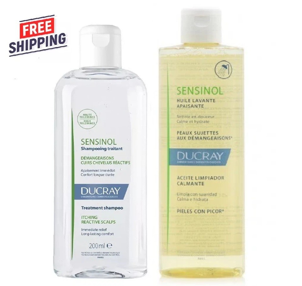Duo Ducray Sensinol Shampoo And Sensinol Cleansing oil 200ml  / 400ml