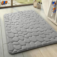 Badematte Memoryschaum Rutschfest SaugfäHig 43×61 Cm Hellgrau FüR Badezimmer