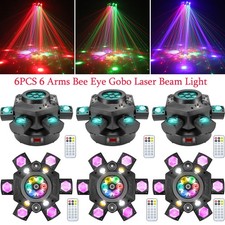 2/6PCS Moving Head Light RGBW Beam Laser Gobo Strobe Stage Lighting DMX Show