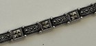 Judith Jack 925 Sterling Silver Art Deco Revival Marcasite Tennis Bracelet 15g