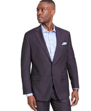 Tallia Men's Classic-Fit Suit Separate Jacket - Wine - 40R