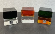 Fratelli Toso Gogi Gogi Set Of 3 Murano Glass Sculpture Paperweights VTG 1961