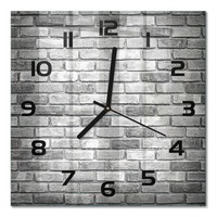 Hochwertige Glasuhr Glas-Wanduhr Aus Glas Backsteinwand Schwarze Zeiger 30X30 Cm