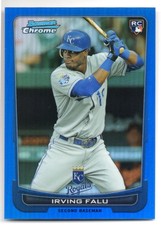 2012 BOWMAN CHROME IRVING FALU ROOKIE CHROME CARD BLUE /250 REFRACTOR #26 RC