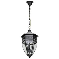 Hängeleuchte außen IP44 Schwarz E14 Glas Echt-Messing Außenlampe Terrasse Hof