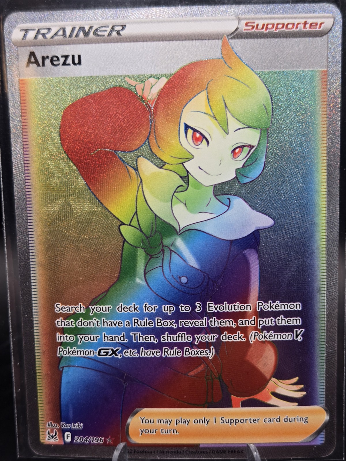 Arezu 204/196 Full Art Secret Rare Rainbow Holo Trainer Lost Origin Near Mint