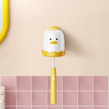 Wall-Mounted Toothbrush Holder Suction Cup Space-Saving Bathroom Organizer