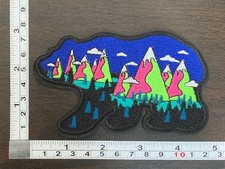 Forest Themed Grizzly Bear Embroidered Iron On Patch