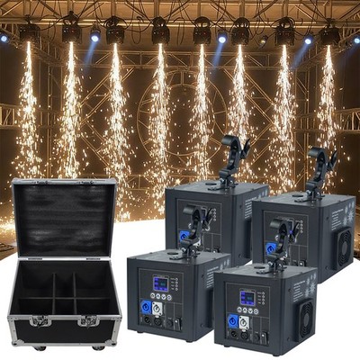 4X 800W Cold Spark Machine Inverted Hanging Upside Down for Stge Party mit Case