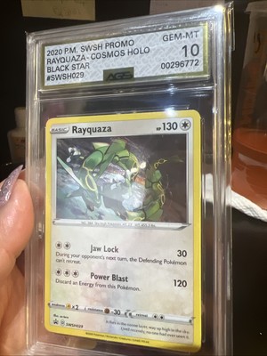 Pokemon Rayquaza SWSH029 Cosmos Holo Black Star Promo AGS 10 GEM