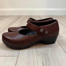 NEW Dansko Tandy Mary Jane Clogs Cordovan Burnished Leather Burgundy 41 US 11
