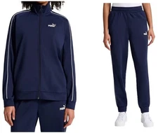 Puma Women Jacket Pants 2pc Tracksuit Blue Activewear Size XS,S,M,L,XL,XXL New