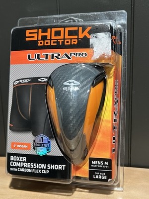 Shock Doctor Ultra Pro Boxer Compression Shorts with Carbon FlexCup Black Medium