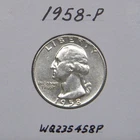 1958-P Washington quarter, 90% silver coin