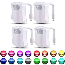 4 Pack Color Changing Toilet Night Light Motion Sensor Led Toilet Motion Acti...