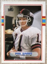 1989 Topps #172 Phil Simms New York Giants FOOTBALL Card E7
