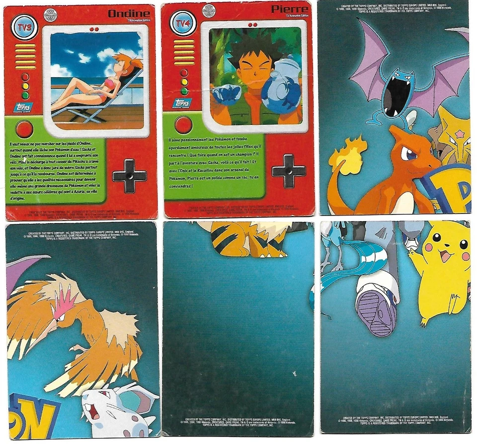 Lot 6 Cartes Pokémon - Topps - TV Animation Edition - Photo 2/2