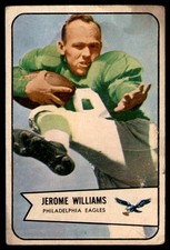 1954 Bowman #104 Jerome Williams Rookie Philadelphia Eagles RC Card. rookie card picture
