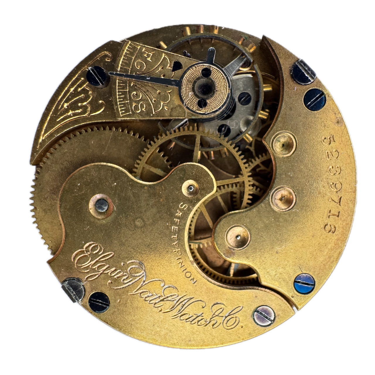 Antique 1894 Elgin 7 Jewel Hunter Pocket Watch Movement 109 USA Mechanical