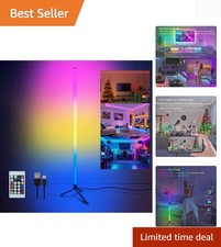 Smart RGB LED Corner Floor Lamp with Music Sync  Remote Control   Modern Design