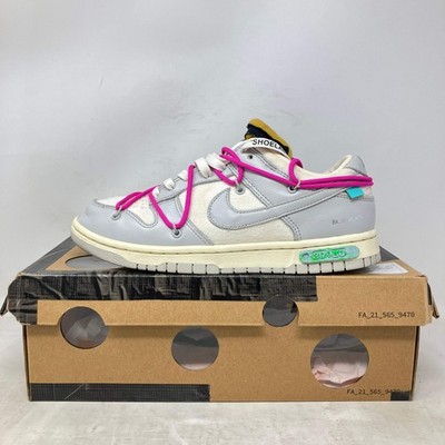 Size 8 Men Nike Dunk Low Off-White Lot 30 Pre Owned DM1602-122