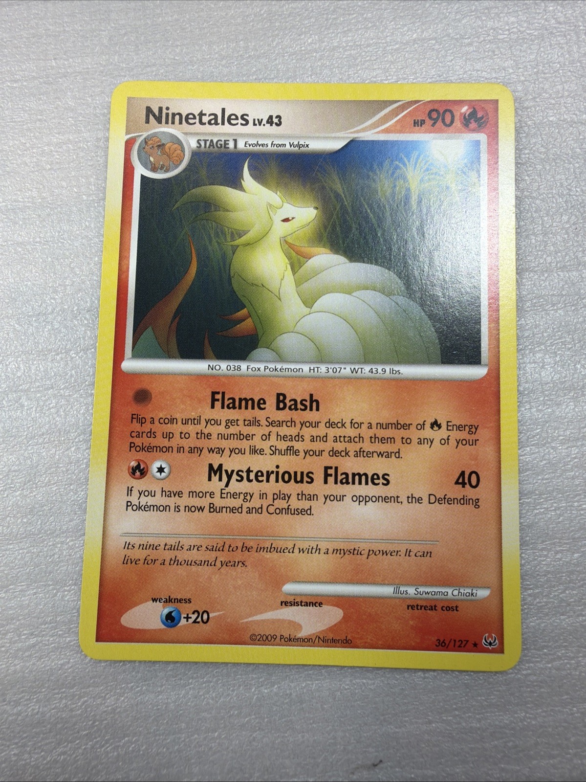 Ninetales LV.43 Platinum 36/127 Non-Holo Rare Pokemon Card