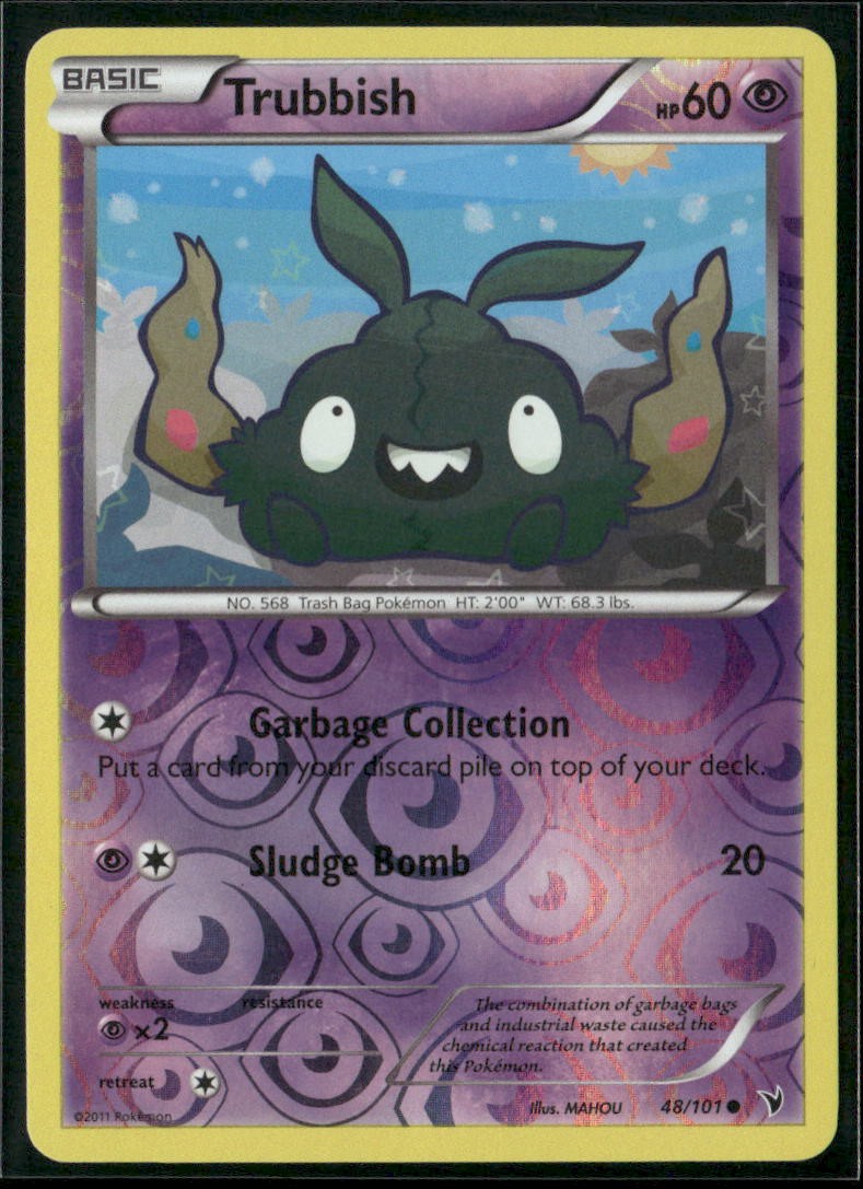 Trubbish - 48/101 - Pokemon Noble Victories Black White Reverse Holo Rare