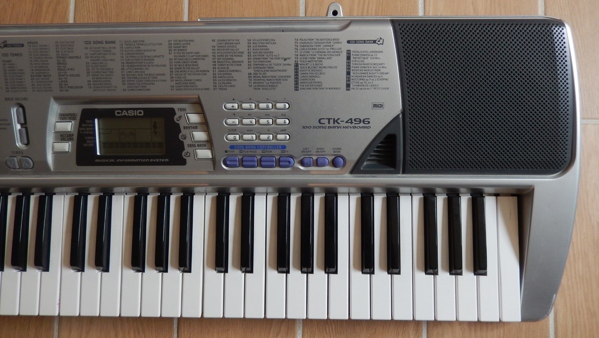 Casio CTK-496 61 Key Electric Digital Keyboard Piano w/ Power