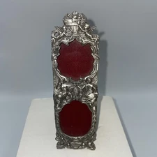 Rare Detailed Vintage Linco Pewter  Picture Frame 2 Oval Openings 5 3/4 X 1 3/4”