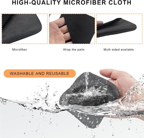 Car Screen Cleaner Microfiber Square Cloth Wipes Foldable Touch LCD Dashboard - Foto 3 di 6