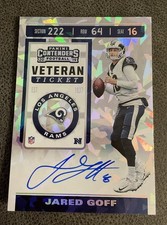 2019 Jered Goff Playoff Contenders Football Veteran Ticket Cracked Ice 9/23