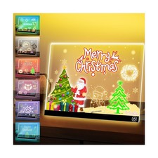 16 LED Drawing Message Note Board 7 Colors Light Acrylic Dry Erase... Fas