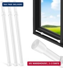 3 Pack Window Security Bar Adjustable Sliding Lock Security Stick for Rubber Tip