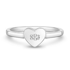 925 Sterling Silver Polished Heart Ring For Toddlers and Young Girls Sizes 2-5