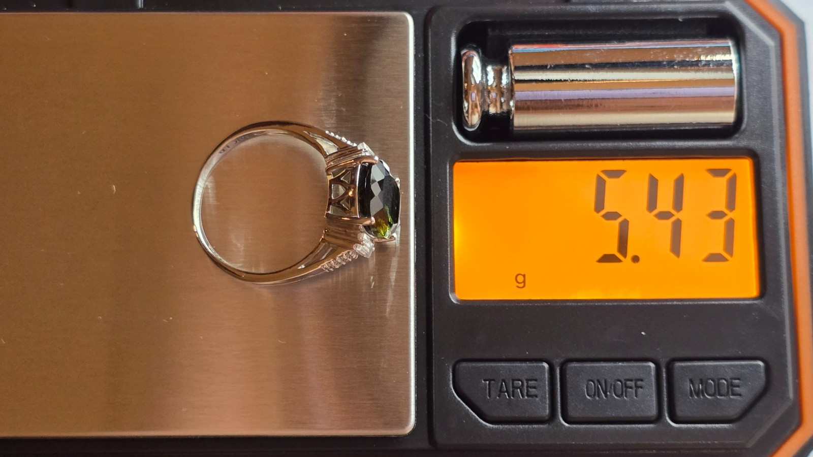 Large Rectangle Moldavite Ring w/Accent Stones ~~… - image 17