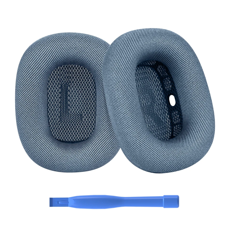 MMOBIEL Ersatz Ohrpolster für AirPods Max Kopfhörer Memory Schaum/Mesh Gewebe Blau