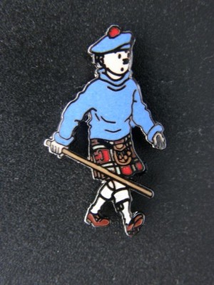 Pin's Tim und Struppi - Die schwarze Insel, signiert CORNER Nr. 279 - Maße: 15 x 27 mm, Hergé, Comic