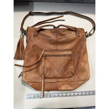 The Sak Tan Leather Hobo Crossbody Bag Tassel Boho Cognac Large Tote
