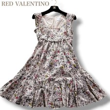 Red Valentino Made In Italy Floral Pattern Ruffle Sleeve Tunic Dress