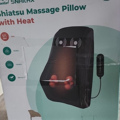 Snailax Shiatsu Massage Pillow Heated Vibrating Memory Foam Neck Back SL-128B